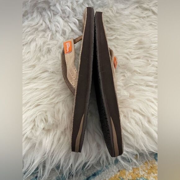 Feelgoodz Kinderz Leather Flip Flops Tan 7 - Picture 4 of 7